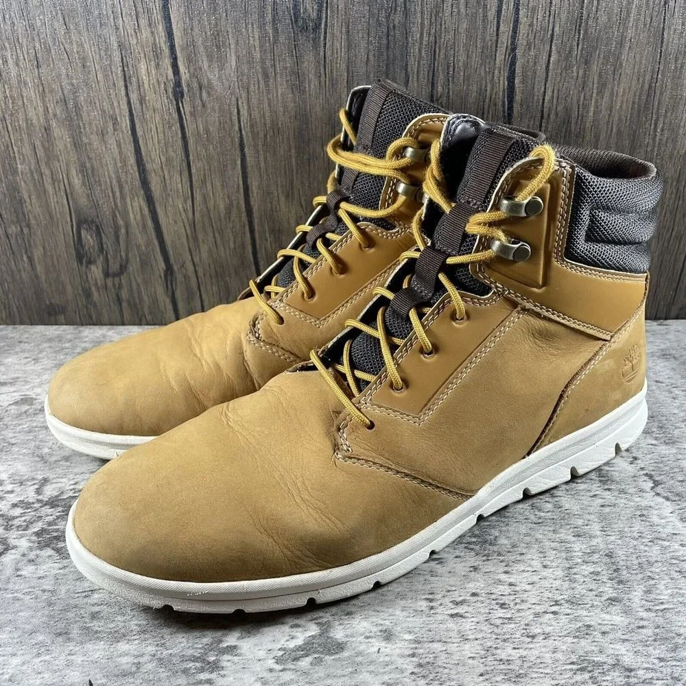Timberland Hoverlite Brown Tan Leather Boots Men’s Size 11.5